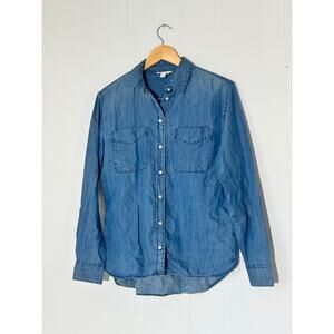 Cato Women's Denim‎ Button Down Shirt Size Small